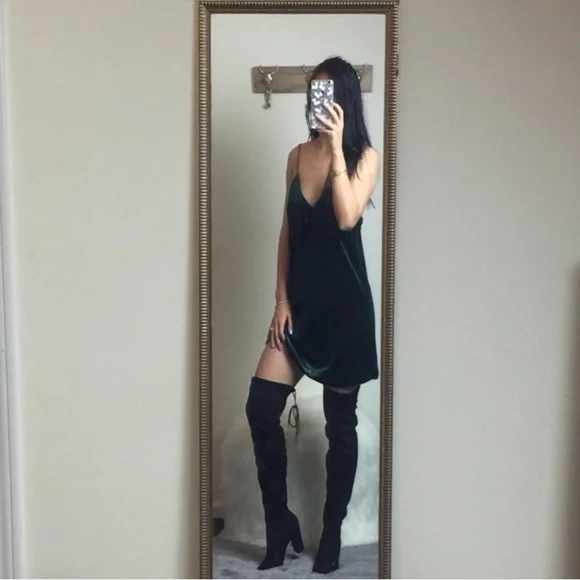 Cotton Candy LA Forrest Green Grinch Velvet Tank Dress - Picture 2 of 5